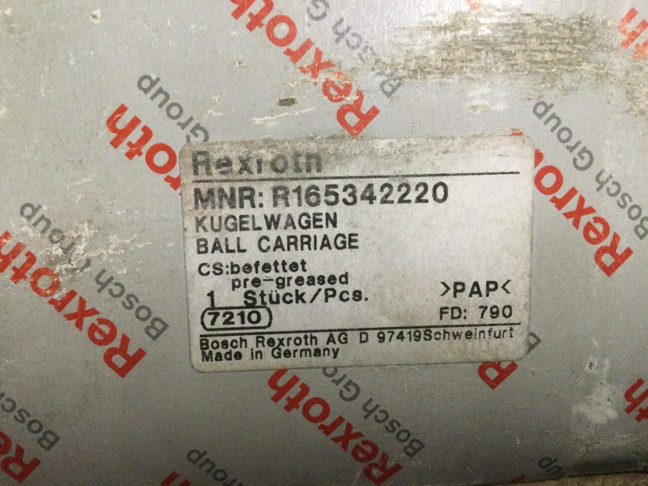 Линейный направляющий Блок Rexroth R165342220